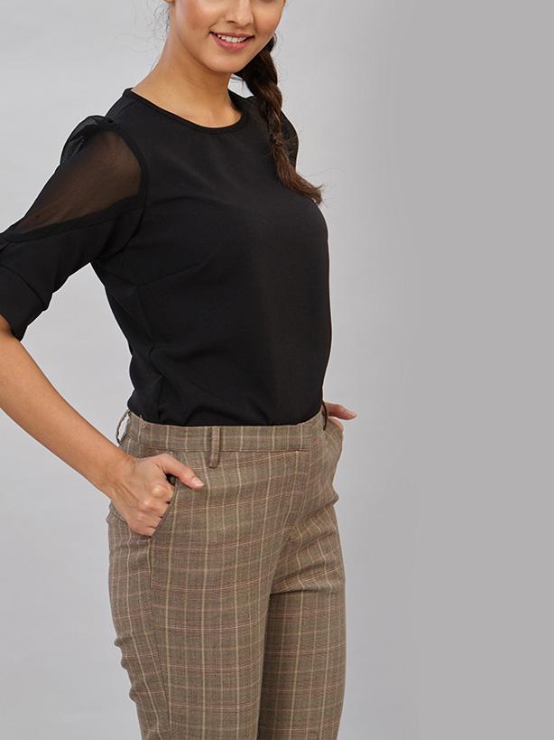 Essential Formal Trouser - Brown Check