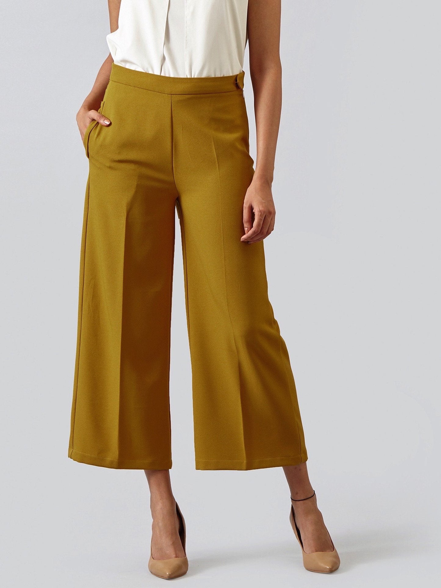 Wide Leg Culottes - Mustard