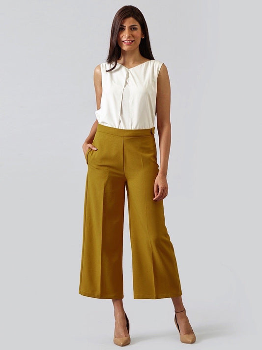 Wide Leg Culottes - Mustard