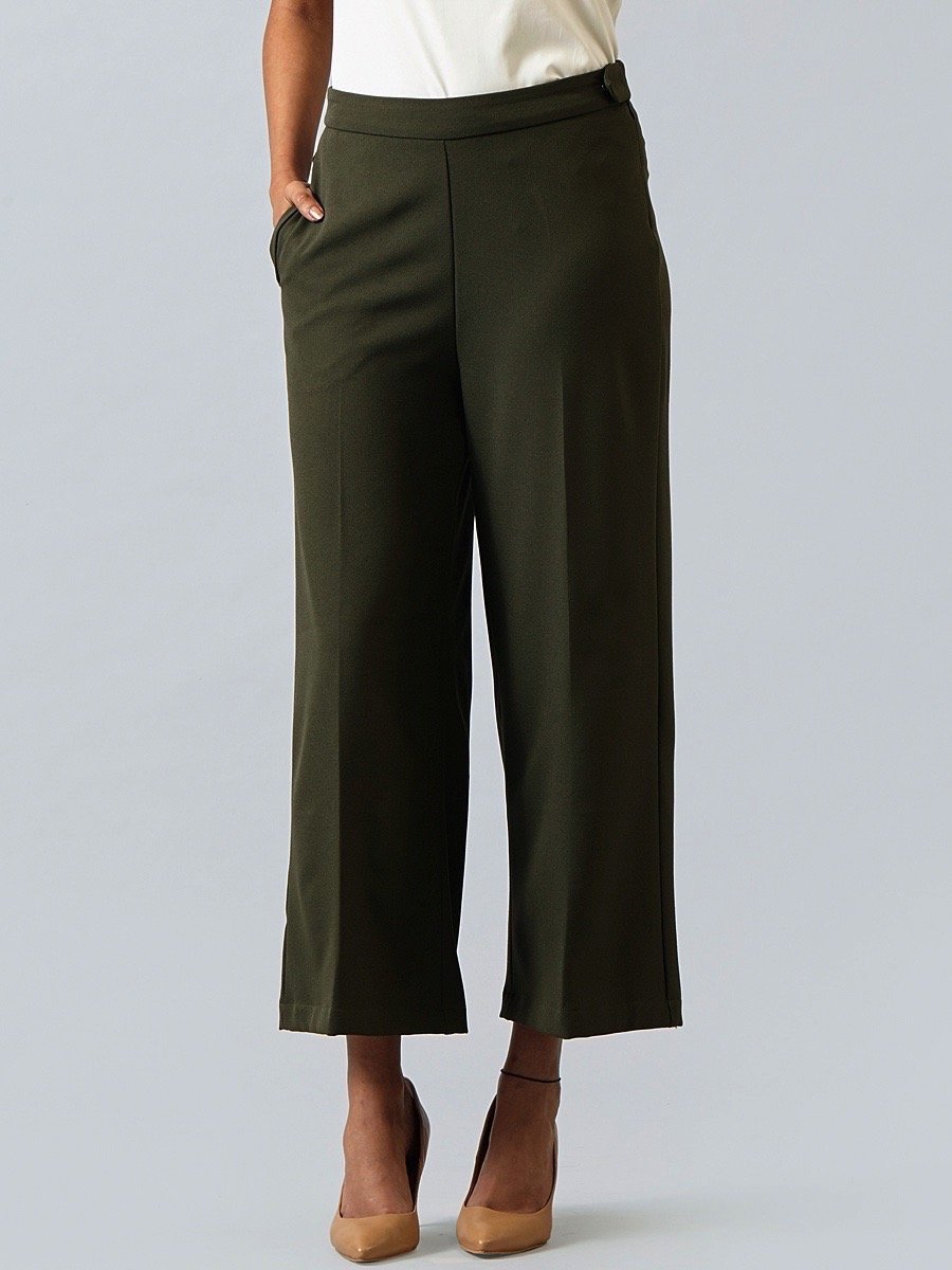 Wide Leg Culottes - Seaweed Green
