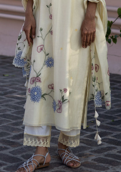 Butter Embroidered Kurta Set