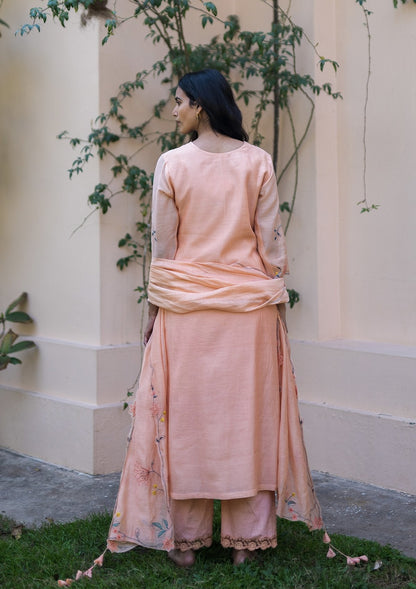 Coral Applique Kurta Set