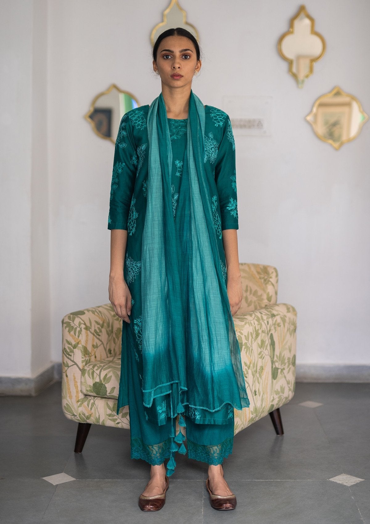 Jade Aari Work Kurta Set