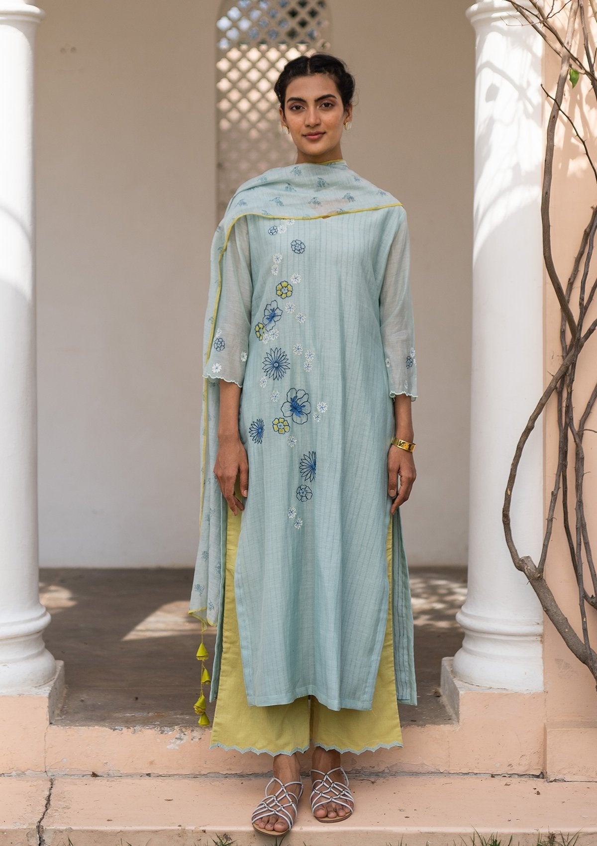 Ocean Embroidered Kurta Set