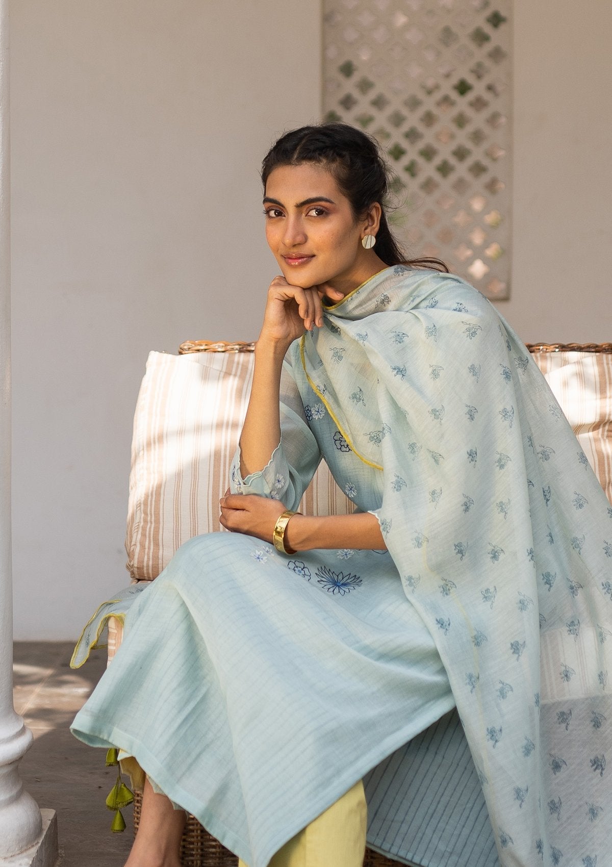 Ocean Embroidered Kurta Set
