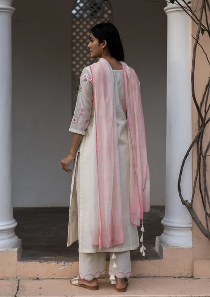 Pearl and Rose Embroidered Kurta Set