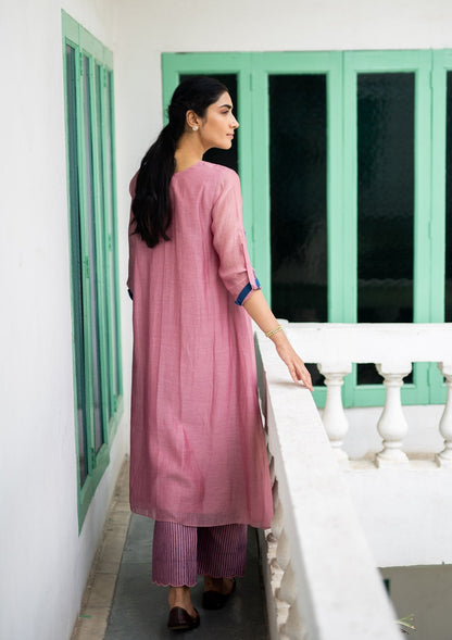 Rose Applique A Line Kurta