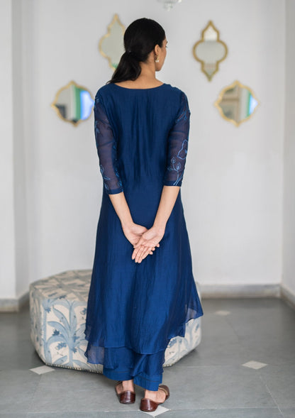 Sapphire Aari Embroidery Asymmetrical Kurta