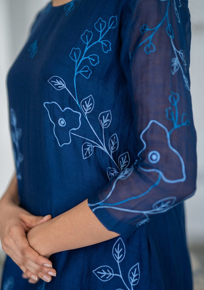 Sapphire Aari Embroidery Asymmetrical Kurta