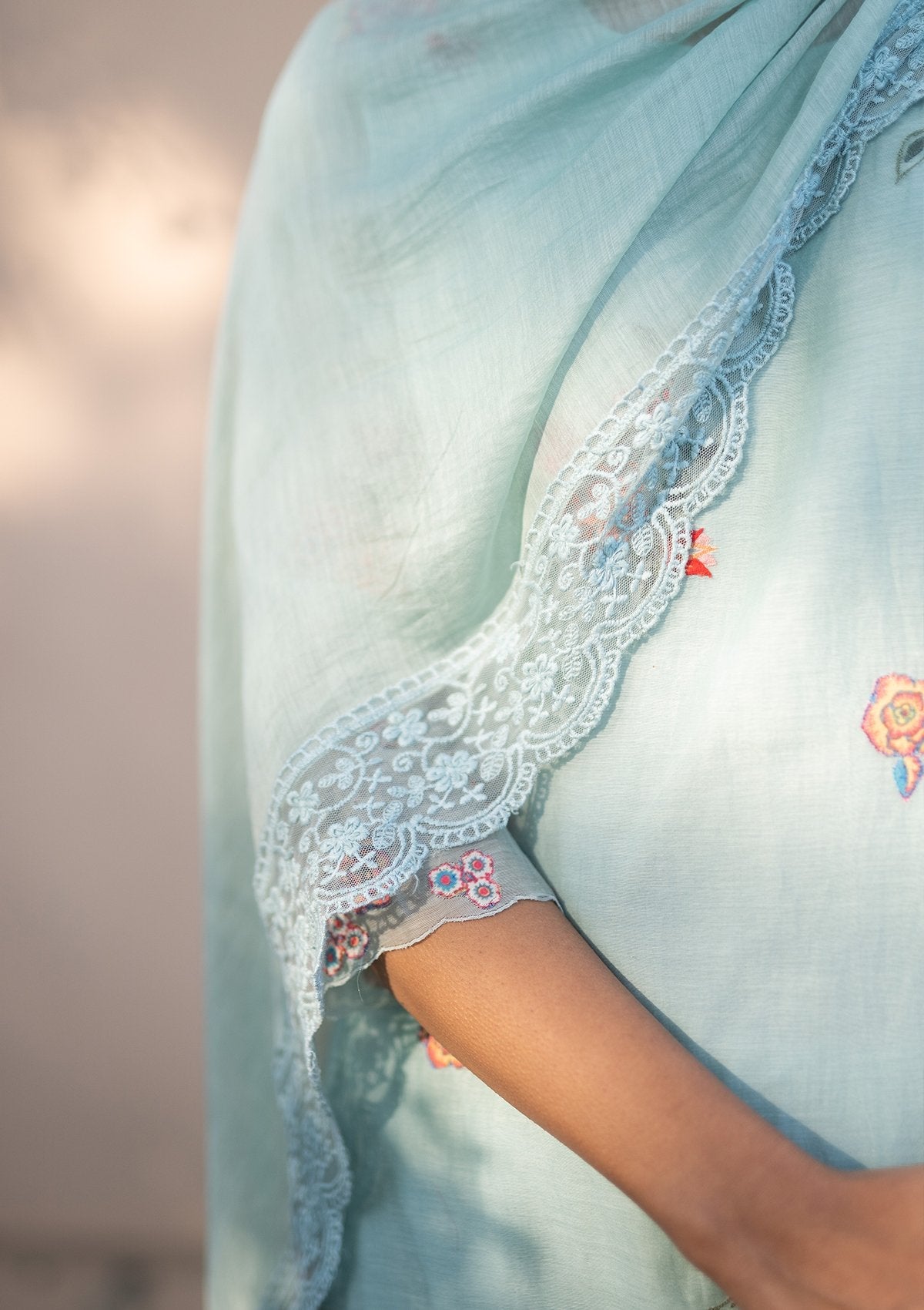 Sky Applique Kurta Set