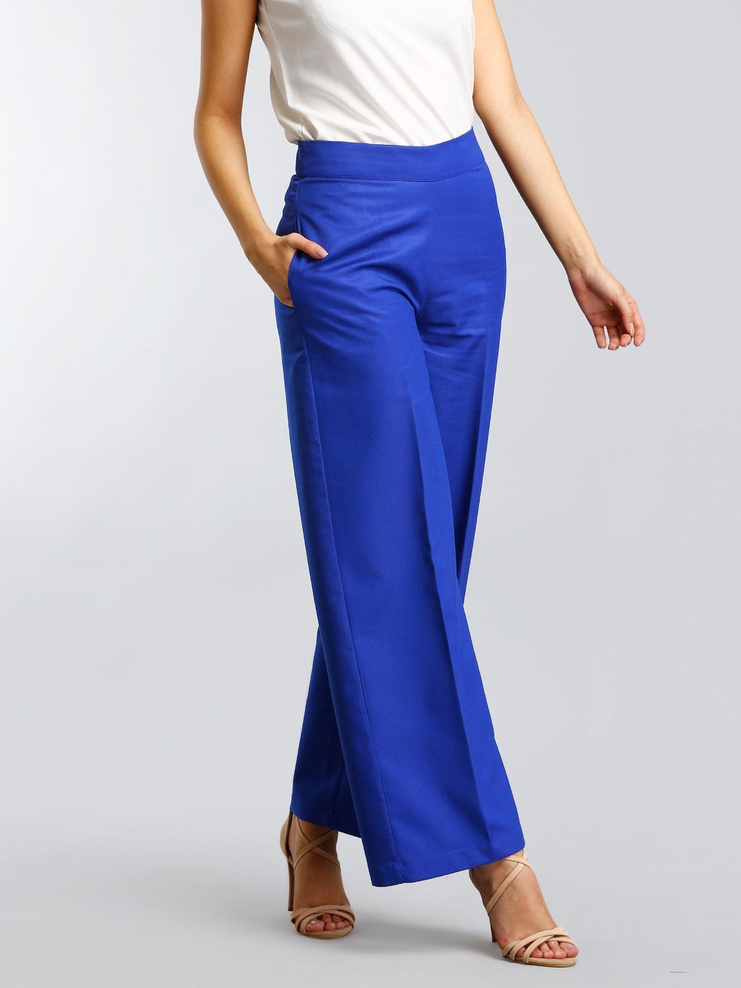 Wide Leg Pants - Cobalt Blue