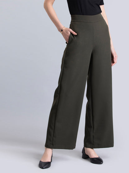 Wide Leg Pants - Olive