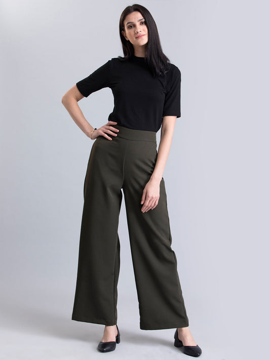 Wide Leg Pants - Olive