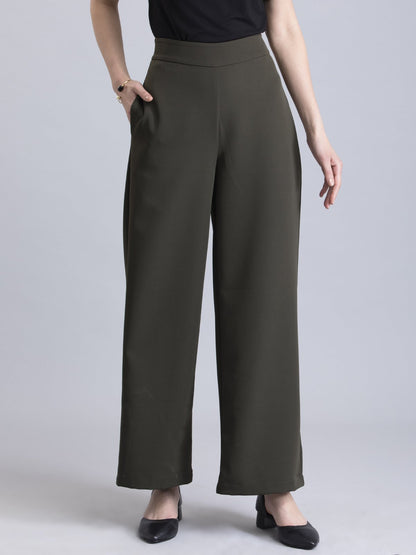 Wide Leg Pants - Olive