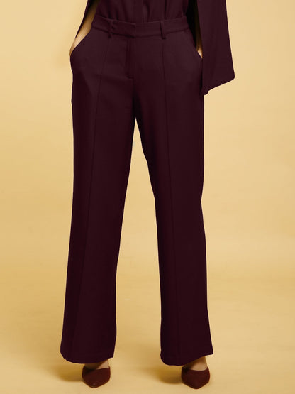 Wide Legged Pants - Maroon