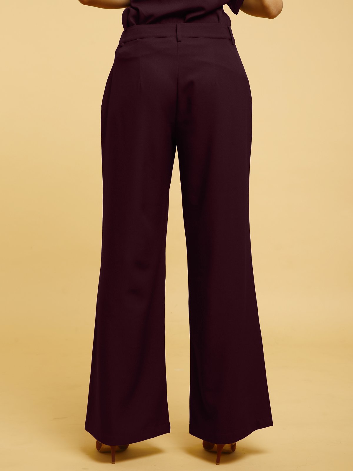 Wide Legged Pants - Maroon