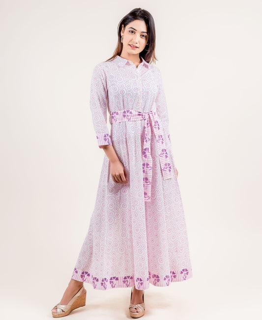 Splendid Hand Block Printed Floral Dress